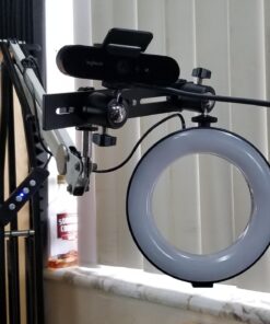 EXMAX 360 Degree Aluminum Alloy Body Rotating Swivel Mini Tripod Ball Head with 1/4" Screw Thread Base Mount for Lighter DSLR Camera Camcorder LED Light Bracket Hiking HTC Vive (Black) Black 30 713ozTYvbWL