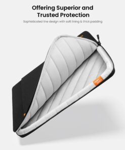 tomtoc 360° Protective Laptop Sleeve for 15-inch New MacBook Air M2 A2941 2023, 15 Inch Microsoft Surface Laptop 5/4/3, Dell XPS 15 Plus, 15'' MacBook Pro A1990 A1707, Water-Resistant Case Bag, Black 15-inch for New MacBook Air 50 713qDCTipaL