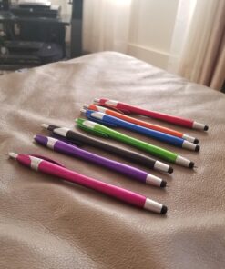 SKOLOO Stylus Pens for Touch Screens,Pack of 14, 2-in-1 Click Ball Pen, Ballpoint Pen and Slim Stylus for Universal Tablet Smartphone, Multi-Colored 21 713qNeUoYoL