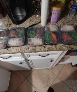 40 Pack - SimpleHouseware 2 Compartment Food Grade Meal Prep Storage Container Boxes (28 ounces) 40 Pack 25 713rDx1xvPL