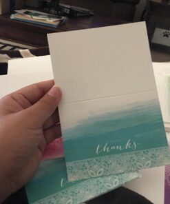 Ombre Watercolor Thank You Note Cards / 36 Greeting Card Set With Envelopes / 6 Colorful Thank You Designs Ombre Watercolor 38 713rRDVurrL