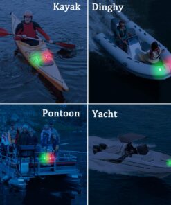 Botepon Battery Operated Kayak Navigation Lights, Marine Led Boat Lights, Boat Bow Lights and Stern Lights for Pontoon Boat Bass Boat Jon Boat Dinghy Kayak Yacht Jet Ski 1Pcs Red, 1Pcs Green 33 713rxCqNJ6L