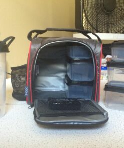 Fit & Fresh Jaxx Fit Pack Meal Prep Bag, Standard, Red & Black, Polyester 28 713sYGKIzaL 3