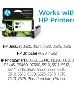 Alternative view of HP 564XL Black High-yield Ink | Works with DeskJet 3500; OfficeJet 4620; PhotoSmart B8550, C6300, D5400, D7560, 5510, 5520, 6510, 6520, 7510, 7520, Plus, Premium, eStation Series | CN684WN