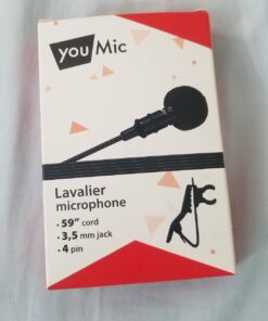 YouMic - Small Lavalier Microphone with Clip - Lav Lapel Mic for Camera Phone iPhone iOS Android PC Laptop Video Recording - Noise Cancelling 3.5mm Jack 45 713t9m426NL