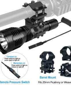 WINDFIRE WF-802 350 Lumens Waterproof Tactical Flashlight 250 Yards Long Range Throwing RED LED Coyote Hog Hunting Torch with Pressure Switch & Barrel Mount 14 713uHYi1goL 1