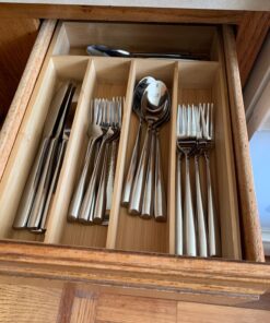 Utopia Kitchen Bamboo Silverware Organizer for Drawer Kitchen Utensil Organizer, Kitchen Drawer Organizer for Large Utensils, Cutlery Drawer Organizer, Silverware Holder, Flatware Organizer Tray 5 Compartments Natural 41 713uaBDnDvL