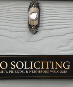 No Soliciting - Family, Friends, & Neighbors Welcome Door Magnet - The Perfect "No Soliciting" Sign for Metal Doors and Frames (2.5" x 9") 34 713vUfCgPzL