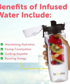 Brimma Fruit Infuser Water Bottle - 32 oz Large, Leakproof Plastic Fruit Infusion Water Bottle for Gym, Camping, and Travel 33 713xhYeTEiL