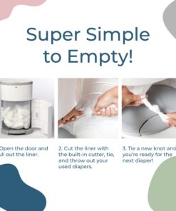 DEKOR Diaper Classic Hands-Free Diaper Pail | White | Easiest to Use | Just Step – Drop – Done | Doesn’t Absorb Odors | 20 Second Bag Change | Most Economical Refill System 29 713yKA0aFbL