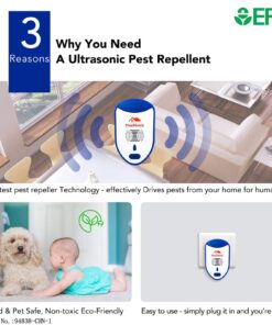 MaxMoxie Ultrasonic Pest Repeller, Humane Mice Control Electronic Insect Repellent, Reject Rodent Bed Bug Spider Rat 25 713zQUvd79L