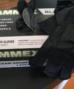 AMMEX Black Nitrile Exam Gloves, Box of 100, 3 Mil, Size Small, Latex Free, Powder Free, Textured, Disposable, Non-Sterile, Food Safe, ABNPF42100BX Small (Pack of 100) 44 713zXQjivGL