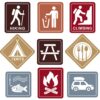 Blulu Camping Themed Party Decorations, 10-11.8 Inch Laminated Camping Sign Cutouts, Camping Theme Party Signs, Paper Camping Cutouts with 40 Glue Point Dots (9 Pieces Camping Sign) 38 713zz9vOHoL