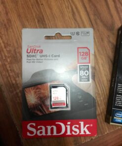 SanDisk Ultra 128GB SDXC UHS-I Memory Card up to 80MB/s (SDSDUNC-128G-GN6IN), Black 22 714 HnunkDL
