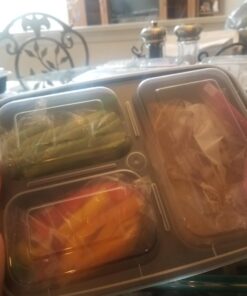 Ez Prepa 25 Pack 32oz 3 Compartment Meal Prep Containers with Lids -Food Storage Containers Plastic, Bento Box, Lunch Containers, Microwavable, Freezer and Dishwasher Safe, Food Containers 39 7140RZxT0uL