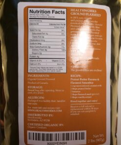 Healthworks Flax Seed Ground Powder Cold Milled Raw Organic (32 Ounces / 2 Pounds) | All-Natural | Contains Protein, Fiber, Omega 3 & Lignin/Lignan | Smoothies, Coffee, Shakes & Oatmeal 25 7141JagOHIL