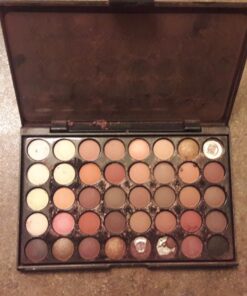 LandFox Cosmetic Matte Eyeshadow Cream Makeup Palette Shimmer Set 40 Color+ Brush Set+Fishtail Bottom Brush (A) 36 7141MB9P37L