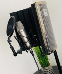 LyxPro VRI-30 Sound Absorbing and Vocal Booth Recording Microphone Isolation Shield Panel for Home Office and Studio Portable & Foldable Stand Mount Adjustable 31 71420vxgOxL