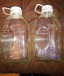 The Dairy Shoppe Heavy Glass Milk Bottles - Jugs with Lids and Silicone Pour Spouts - Clear Milk Containers for Fridge - Reusable Glass Milk Jug Dispenser - Made in USA (64 oz, 2 Pack) 64 oz 32 7142HOLOPL