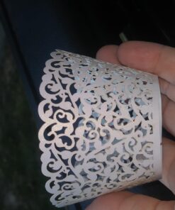 SUYEPER 100pcs Cupcake Wrappers Artistic Bake Cake Paper Cups Little Vine Lace Laser Cut Liner Baking Cup Muffin Case Trays for Wedding Party Birthday Decoration (White) White 33 7142sZugtCL