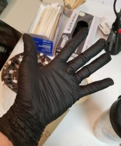 AMMEX Black Nitrile Exam Gloves, Box of 100, 3 Mil, Size Small, Latex Free, Powder Free, Textured, Disposable, Non-Sterile, Food Safe, ABNPF42100BX Small (Pack of 100) 38 7143L nsKBL