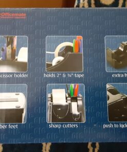 Officemate Heavy Duty Weighted 2-in-1 Tape Dispenser, Recycled,Black (96660) 38 7143vrOjyuL