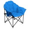 ALPHA CAMP Oversized Camping Chairs Padded Moon Round Chair Saucer Recliner with Folding Cup Holder and Carry Bag Palace Blue 27 7145FOJ3UaL