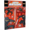 Amscan Action Packed Ninja Scene Setters Wall Decorating Kit, Red/Black, 59" x 65"