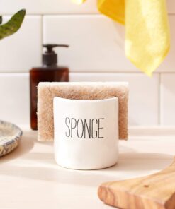Mud Pie Kitchen Dish Sponge Holder Caddy, Off White Off-White 32 7145rRNMd1L