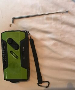 Emergency Crank Weather Radio, AM/FM/NOAA Hand Crank Portable Solar Radio with SOS Alarm, Battery Operated, LED Flashlight & Reading Lamping, 2000mAh Power Bank for Emergency Phone Charge Green 74 7146YQvsjL