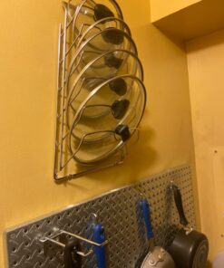 Organize It All Wall Cabinet Door Mounted Pot Lid Rack | Metal Wire | Dimensions 10.63" x 4.00" x 16.63" | Kitchen Storage | Sliver Chrome 35 7146r4PuMUL