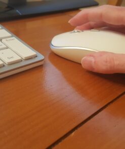 Wireless Keyboard and Mouse,J JOYACCESS USB Slim Wireless Keyboard Mouse with Numeric Keypad Compatible with iMac Mac PC Laptop Tablet Computer Windows -Silver White 36 714702Qsy2L