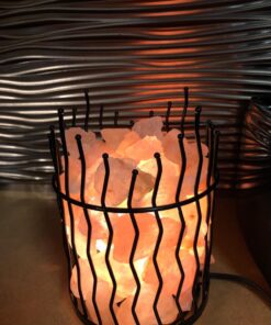 Himalayan Glow 1332 Piller Salt Basket Lamp, Single Pack, Amber Glow Pillar Design Basket Lamp - single pack 49 7147GtJeWYL