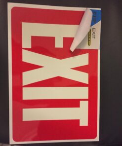 Headline Sign 4792 Glow In The Dark Sign, 8 x 12, Red Glow, Exit 1 Count (Pack of 1) 5 7147PtpI10L