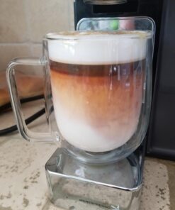 Huada Double Wall Insulated Borosilicate Glass Mugs Modern Espresso Cups, 10-Ounce, Set of 2 51 7147r3Mr8L