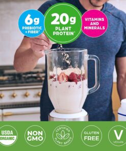 Orgain Organic Vegan Meal Replacement Protein Powder, Vanilla Bean - 20g Plant Based Protein, Gluten Free, Dairy Free, Lactose Free, Soy Free, No Sugar Added, For Smoothies & Shakes - 2.03lb 30 71484EvW9jL