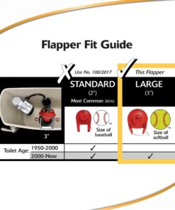 Korky 3060BP Universal Toilet Flapper Replaces Most Large 3-Inch Flappers - Long Lasting Rubber - Easy to Install - Made in USA 19 7148kfsEoXL