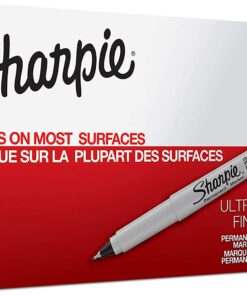Alternative view of SHARPIE Permanent Markers, Ultra Fine Point, Black, 12-Count