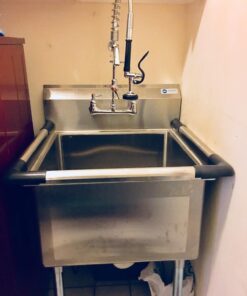 GRIDMANN 30" Wide Stainless Steel Kitchen Prep & Utility Sink, 1 Compartment NSF Commercial Sink with 24" x 24" Bowl for Restaurant, Laundry, Garage 35 7149O3ev3QL 2