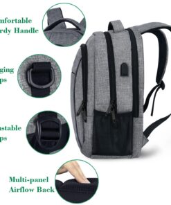 Matein Travel Laptop Backpack, Business Anti Theft Slim Durable Laptops Backpack with USB Charging Port, Water Resistant College School Computer Bag Gifts for Men & Women Fits 15.6 Inch Notebook, Grey Austere Grey 39 7149YhkuUbL 1