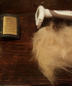 Paws & Pals Dog Brush - Gentle Soft Hair Rake Trimming Comb - Best for Shedding Dogs-Cats, Thick Long Short Haired Pet, Coat Grooming & Cat Hair Fur Removal - Self Cleaning - Deshedding Supplies 41 7149vyim2aL