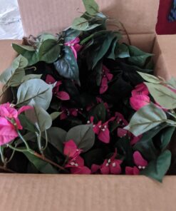 Nearly Natural Bougainvillea Basket Silk 1 Artificial Hanging Plant, 32 x 32 x 24, Green, Pink 46 714ApqNGLtL