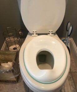 Potty Training Seat for Boys And Girls, Fits Round & Oval Toilets, Non-Slip with Splash Guard, Includes Free Storage Hook - Jool Baby Aqua 55 714BNr0TXL