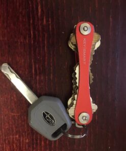 KeySmart Key Holder for Keychain Key Ring - Compact Key Organizer Key Chain Key Case, Minimalist Pocket-Sized EDC Keychain, Loop Piece for Car Fobs, Expandable (up to 14 Keys, Red) 35 714BgMyg9GL