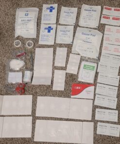 I GO 85 Pieces Hard Shell Mini Compact First Aid Kit, Small Personal Emergency Survival Kit for Travel Hiking Camping Backpacking Hunting Marine Car Red 40 714C0Vk1t9L