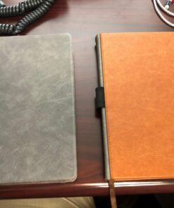 Thick Classic Notebook with Pen Loop - A5 College Ruled Hardcover Writing Notebook with Pocket + Page Dividers Gifts, Banded, Large, 180 Pages, 8.4 x 5.7 in Gray 42 714DKuWnmWL