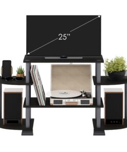Furinno Turn-N-Tube Rounded Corner TV Entertainment Center, Black/Grey 6-Tiers with Round Corner 22 714Dv5bbukL
