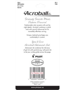 Alternative view of PILOT Acroball PureWhite Advanced Ink Refillable & Retractable Ball Point Pens with Turquoise/Orange/Purple/Lime/Blue Accents, Fine Point, Black Ink, 5-Pack (31861) 5 Count (Pack of 1) Assorted Accents