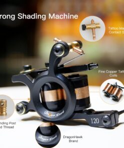 Dragonhawk Traditional Pro Complete Tattoo Kit - Two Machines Gun Easy Use Color Ink Power Supplies Disposable Needles Grips Great for Beginners & Starter Tattoo Aritsts 11-85 33 714FpHyzg1L 1