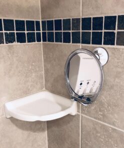 JiBen Fogless Shower Mirror with Power Locking Suction Cup, Built-in Razor Hook and 360 Degree Rotating Adjustable Arm, Personal Fog Free Bathroom Shaving Mirror (Chrome) Chrome 40 714G7QgzJQL